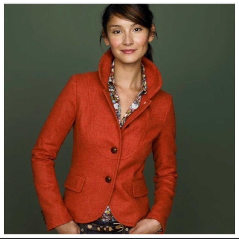 J. Crew Vintage Bella Jacket in Orange Size 10 EUC